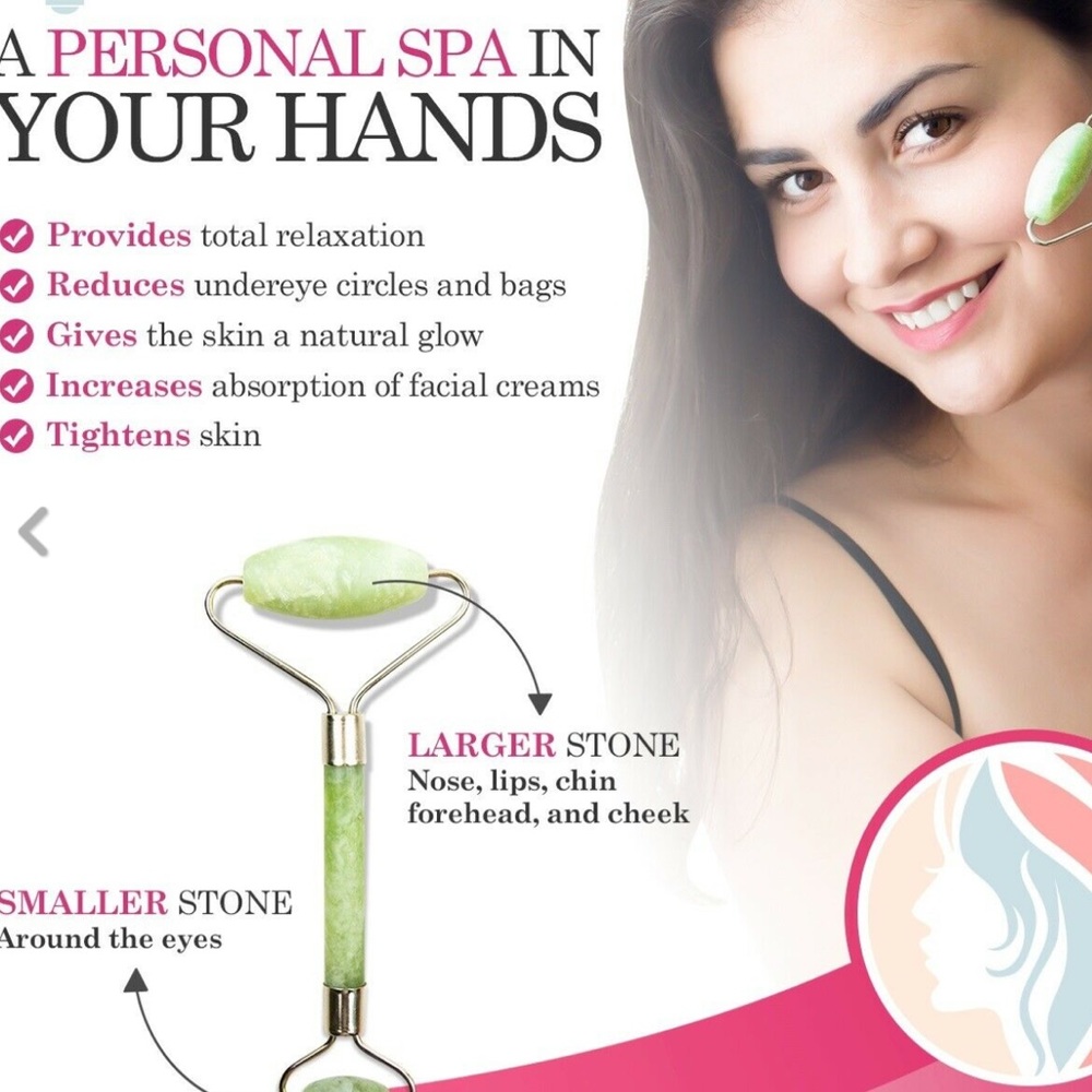 💫ANTI AGING💫 Jade Gua Sha dermal roller set - Picture 2 of 7